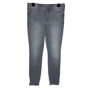 Athleta Sculptek Jeans Women's 6 Gray Denim Stretch‎ Mid-Rise Skinny Leg Zip Fly